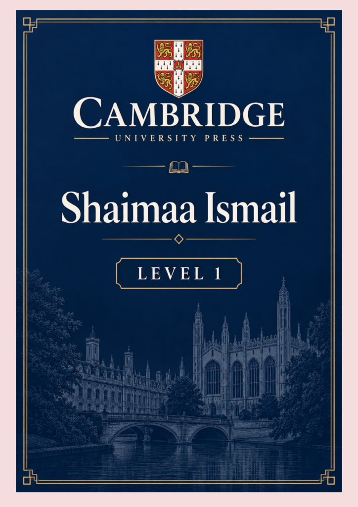Cambridge O-Level Mathematics cover by Shaimaa Ismail, Level 1